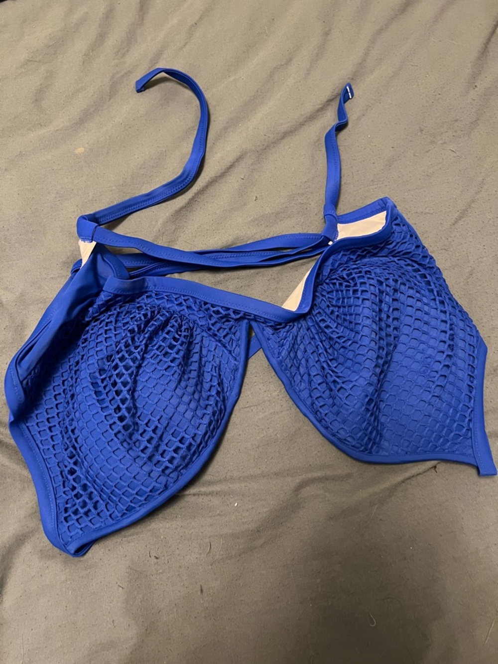 Blue Mesh Bikini Top
